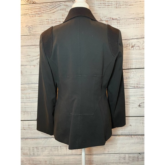 St. John Sport Woman's Black Button Up Military Peacoat Blazer Size Small - Picture 2 of 9